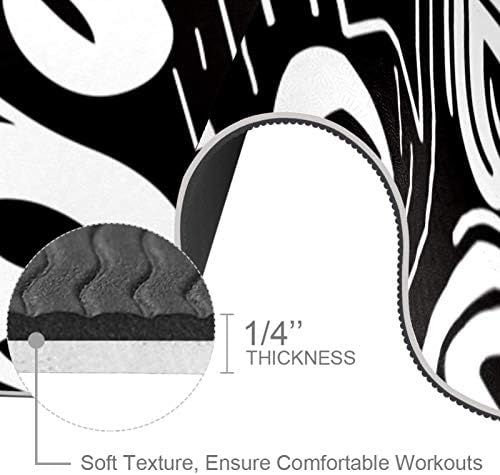 Siebzeh Inspirational Lettering Black Premium Thick Yoga Mat Eco Friendly Rubber Health & amp; fitnes Non