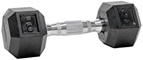 Tru Grit fitnes gumene šesterokutne bučice-sa ergonomskim hromiranim ručkama, čvrstim jezgrom od livenog gvožđa, šesterokutnim oblikom i izdržljivim Hex gumenim glavama