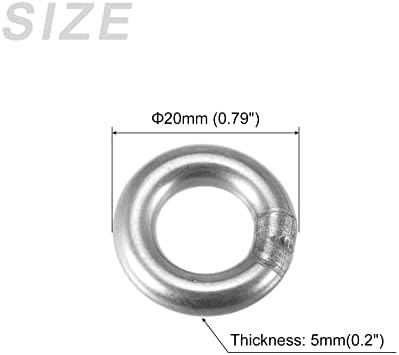 METALLIXITY 304 O prstenovi od nerđajućeg čelika 15kom, zavareni okrugli prsten - za viseće predmete