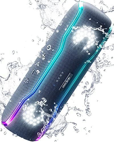 Prijenosni Bluetooth zvučnik, IPX7 vodootporni Bežični zvučnik sa šarenim trepćućim svjetlima,