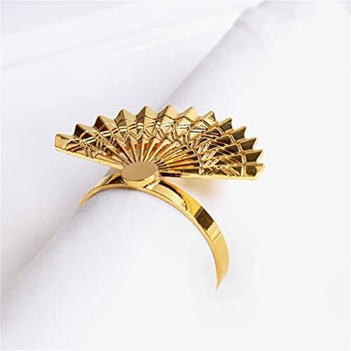 GGRBH 10pcs Golden Fan Salven Buckle Legura prstena za salvetu Kineska klasična model soba za platnu