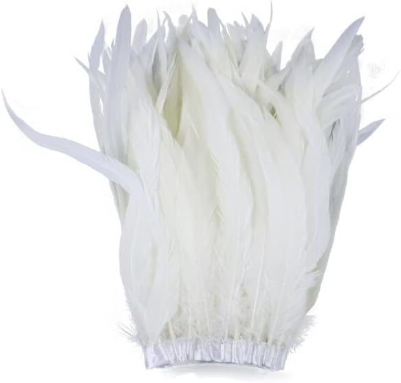 1 metar bijeli pijetao perje rep Trim 25 - 30cm kurac Plumes Fringe za DIY šivanje igale Odjeća
