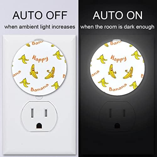 2 paketa Plug-in Nightlight LED noćno svjetlo sa senzorom sumraka do zore za dječiju sobu, rasadnik, kuhinju, uzorak banane