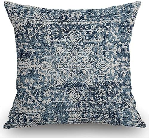 Moslion Boho Style Etnic Design Uzorak pamučna posteljina jastuk jastuk jastuk, cvjetni, kućni ured ukrasni kvadrat 18x18 inča