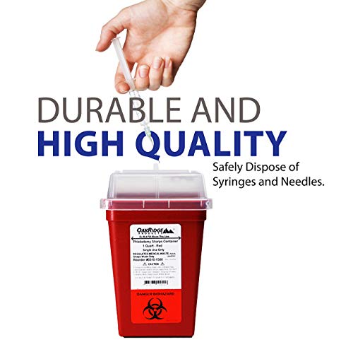 Oakridge proizvodi 1 Quart veličine Sharps kontejner za odlaganje-odobren za domaću i profesionalnu upotrebu