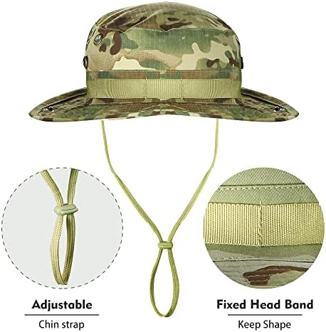 Camo Boonie šešir za muškarce, vojni taktički široki ružni kape, upf50 + džungla za sunčanje za lov na ribolov Safari