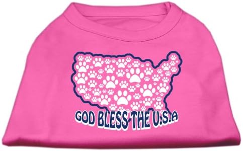 Mirage proizvodi za kućne ljubimce 12-inčni Bog blagoslovi USA zaslon za ispis majica za kućne ljubimce, srednje, svijetlo ružičaste