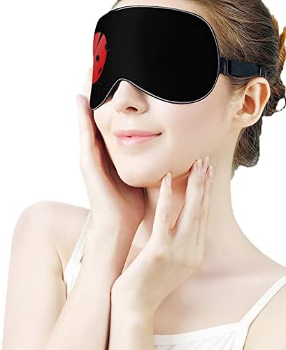 Red LadyBug zaposlenost maska ​​za spavanje noćna hladovica Pokrivač podesivi kaiš sa smiješnom grafikom