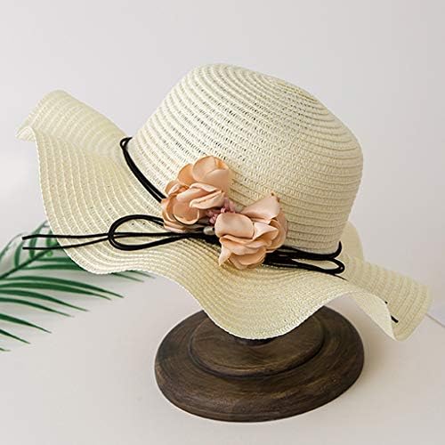 Slamnati šeširi za žene ljetni slamnati šešir za sunce Široki obod putni šešir za plažu sklopivi cvijet ljetne