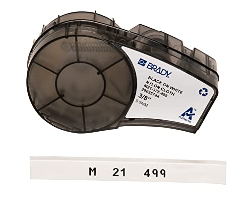Brady autentična višenamjenska najlonska naljepnica za opći ID, žičano označavanje i laboratorijsko označavanje, crno na bijelom - za M210, M210-LAB, M211, Bmp21-PLUS i BMP21-LAB štampače, .375 W, 16' L