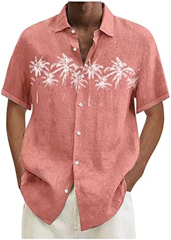 Muške košulje s kratkim rukavima Redovna fit ispis bluza casuni gumb dolje majica labavi ležerni havajski
