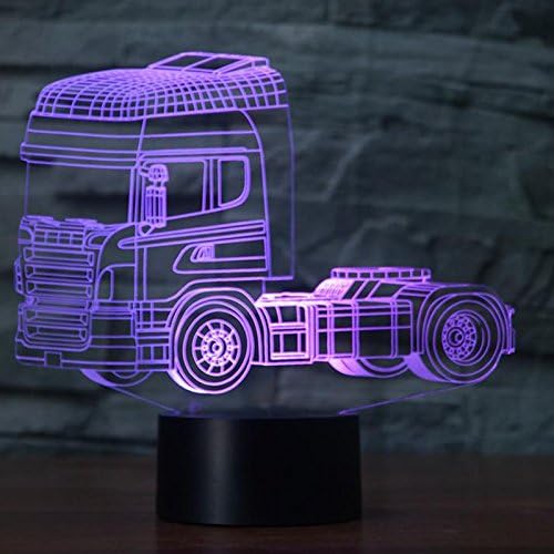 3d Traktor za kamione noćno svjetlo dodirni prekidač stol optičke iluzije lampe 7 svjetla za promjenu boje LED