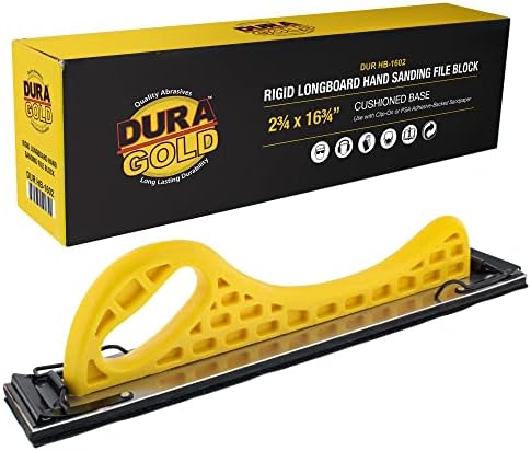 Dura-Gold Pro serija Longboard brusilica za ručno Brusilice blok - kuka & amp; petlja za podršku i PSA podloga za Adapter & 100 granulacija PSA Longboard brusni papir 20 Yard Roll, 2-3/4 Wide