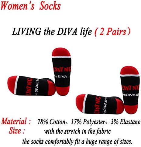 JXGZSO 2 parovi čarape za sestrinstvo sestrinstvo poklon za sestrinstvo Diva Life Socks poklon