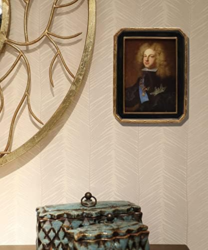 Yulink 5x7 Vintage Slika, antikni ukras crno-zlatni osmorani okvir za fotografije, za stolni i zidni ekran, dekorativni retro dekor kuće, staromodna fotogalerija umjetnost