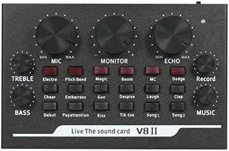 XWWDP V8II USB zvučna kartica uživo Bt pratnja Audio mikser sa zvučnim efektima emitovanje mreže za snimanje pjevanje na telefonima Laptop