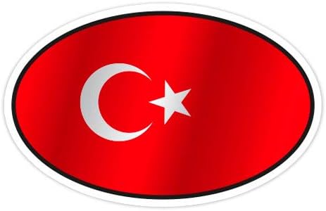 GT grafika Turska zastava oval - vinilna naljepnica vodootporna naljepnica