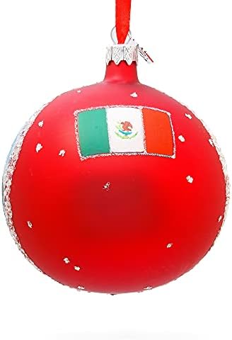 Malecon Boardwalk, Puerto Vallarta, Meksiko Glass Ball Božić Ornament 4 Inča