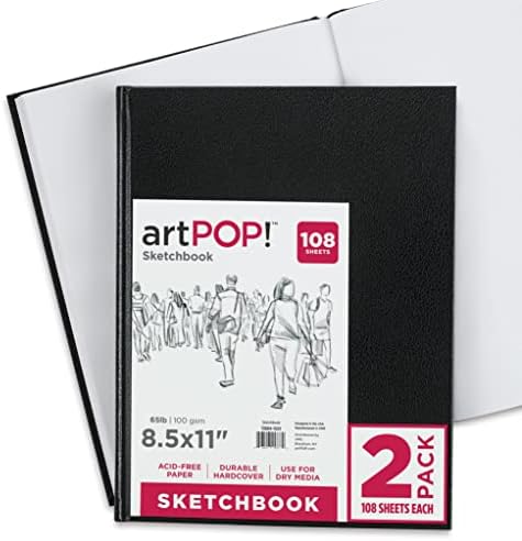 Artpop! Tvrtke sketbe, pakovanje od 2, 8,5 x 11 inča, 108 jastučići za crtanje listova, 65 lb / 100 GSM papir, umjetnina zaliha za crtanje, skiciranje, ilustracija i dnevnik