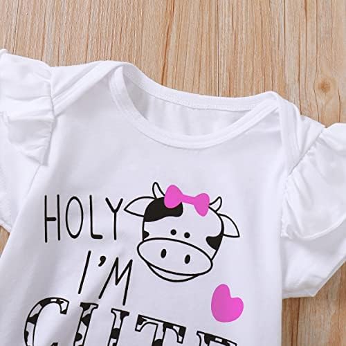 Slanavel Baby Girl Cow Print outfit novorođenčad kravlje odjeću za djevojke Baby Holy Cova, slatka sam