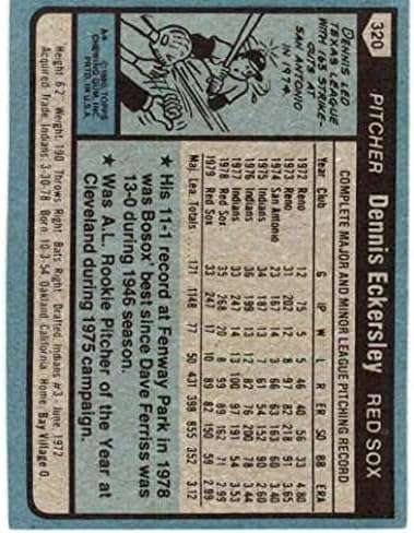 1980. topps 320 Dennis Eckersley Boston Red Sox MLB Base Base Trgovačka kartica