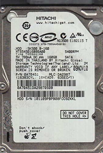 Hitachi 160GB Interni 5400rpm 2.5 Hard disk
