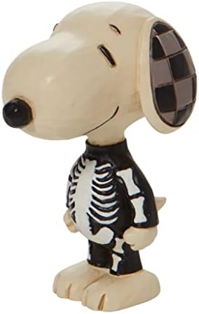Enesco Jim Shore Kikiriki Halloween Snoopy skeletna minijaturna figurica, 3,25 inča, višebojna crna