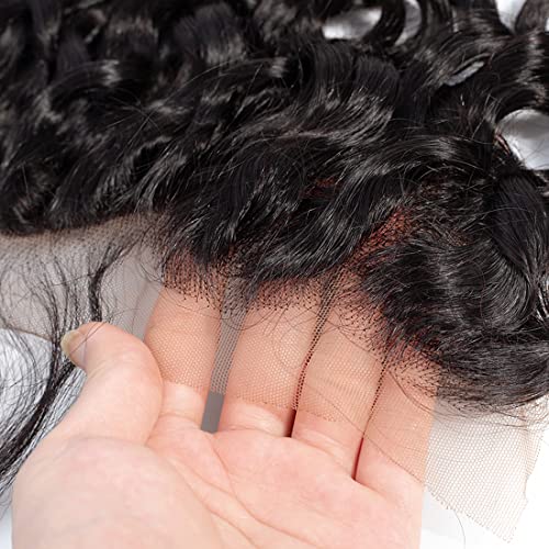 13x4 čipkasto frontalno zatvaranje duboka talasna ljudska kosa od ušiju do ušiju deo Švajcarske čipke neobrađena brazilska Djevičanska kosa prirodna crna 10 inča Glisdia kosa