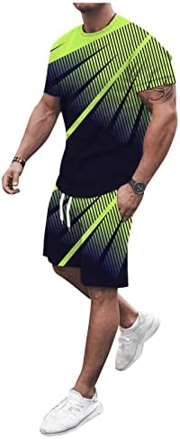 ZhenSanguo muns modne ljetne košulje za muškarce kratke majice kratkih rukava i klasični fit sportske kratke hlače postavljene