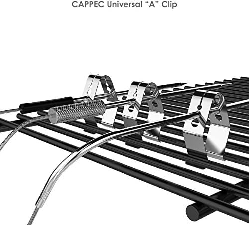 CAPPEC univerzalni a stil držač kopče za termometar za meso očitavanja temperature okoline BBQ roštilj za pećnicu za pušače, Set od 2 komada