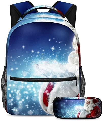 Tbouobt putni ruksak set lagan laptop ležerni ruksak za žene muškarce, santa snježne pahulje