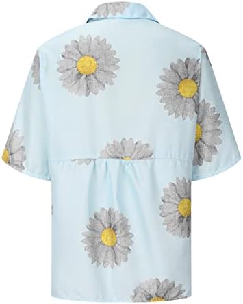 Bluza Žene Falt Ljeto 2023 Odjeća Grafički gumb s kratkim rukavima dolje dolje za lounge bluza