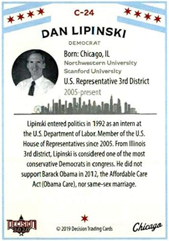 2020 Odluka lišća Chicago Politics # C24 Dan Lipinski trgovačka kartica
