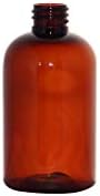 WM 4 oz Amber Boston Okrugli punjivi plastični boce sa pumpom sa losionom CAP DRIA, ulja, aromaterapija,