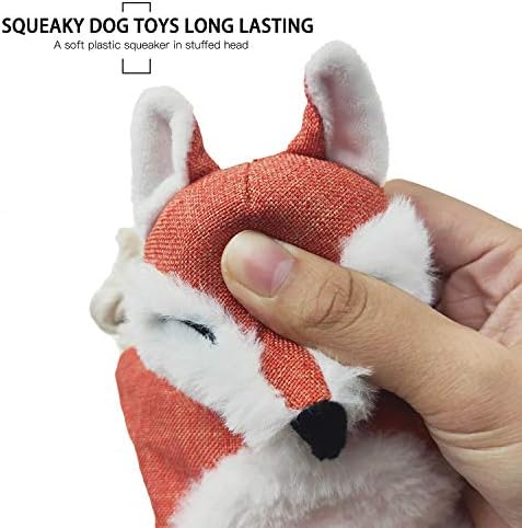 Fox pse igračka sa škljocačem, besmislena igračka za pse Crste lov na igračku pse plišane izdržljive pse čudne igračke pamučne konopce pseći igračke u cijelom tijelu simpatično žvakati igračke za štenad sa dizajnom za vez za oči