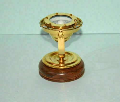 Saifin Handicraft antikni mesing nautički gimbalski kompas Vintage Brod Binnacle Gimball Compass