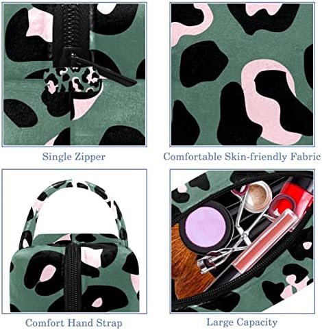 Travel Makeup Torba, Kozmetička torba Make up Case za organizator, za ženska torbica za toaletne potrepštine Oprema Četke, Leopard Retro Green
