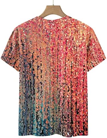 Žene vrhovi gradijent Gipsophila cvjetna grafika opuštena fit bluza T majice kratki rukav Crewneck casual tops