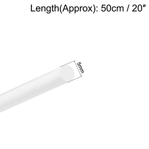 Uxcell ABS stiren Plastična okrugla šipka, prečnika 3/16 inča dužine 20 inča, Bijela za izradu arhitektonskih