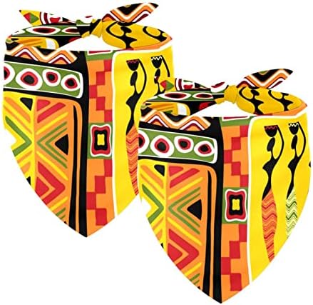 Afrički elementi dizajna uzorak pseće bandane,2 paketa Meki perivi šal za kućne ljubimce Trougao