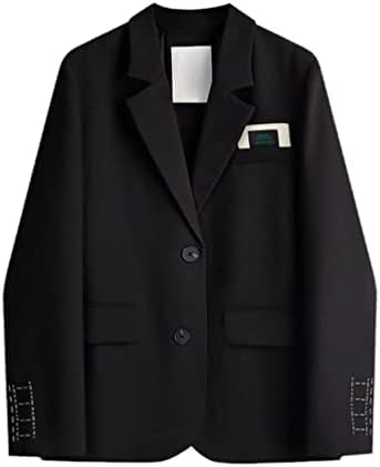 Lang Xu Glass Crno odijelo Jakna Ženski rani proljetni labavi povremeni odijelo kaputi kaputa vanjska odjeća