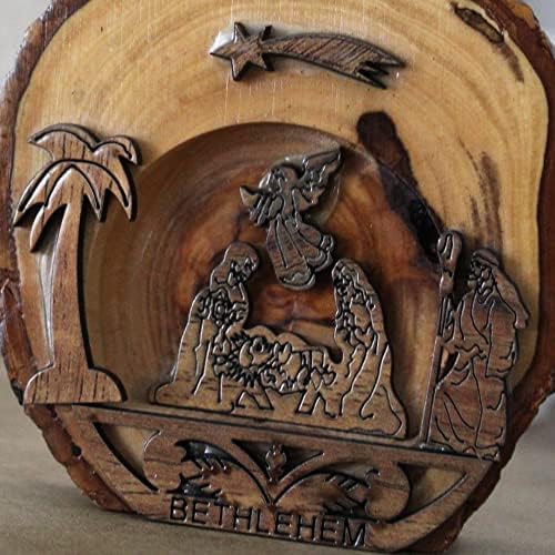 Božićna scena rođenja od maslinovog drveta, ručno izrađena drvena Božićna scena napravljena u Svetoj zemlji Jerusalim, vjerski poklon za domaćinstvo