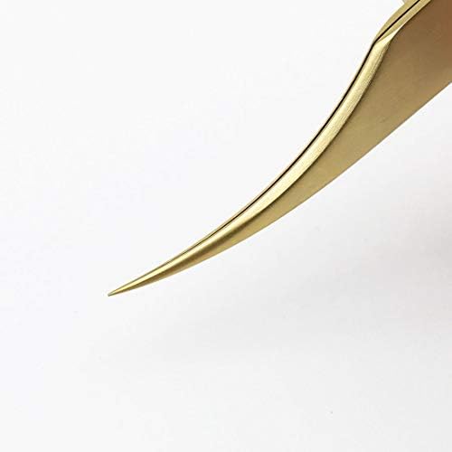 Emeda zakrivljeni oblik pinceta za produžavanje trepavica izolacija Professional Precision Stainless Steel Golden Lashing Volume pinceta alat za savršeno poravnate ruke jednostavan za držanje
