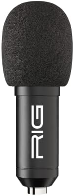 RIG M100 HD Streaming mikrofon - USB Mic za igranje, snimanje, Podcasting, emitovanje - Kardioidni polarni uzorak - USB utikač & Igrajte za PS4, PS5, PC, Mac, Twitch, YouTube, Discord-Crna