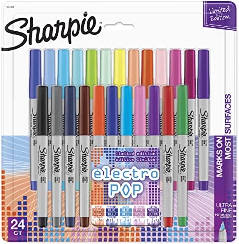 Sharpie Electro Pop Trajni Markeri | Markeri Ultra Fine Tačke, Različite Boje, 24 Broja
