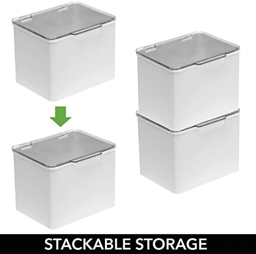 Mdesign Plastic Stackable Home, kutija za skladištenje kancelarijskog materijala sa poklopcem na šarke