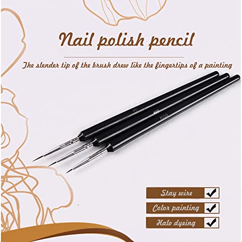 3 Kompleta Nail Pull Line Pen Hook Outline Hook Edge Olovka Za Farbanje U Boji Rezbarenje Pen Set Alata Od