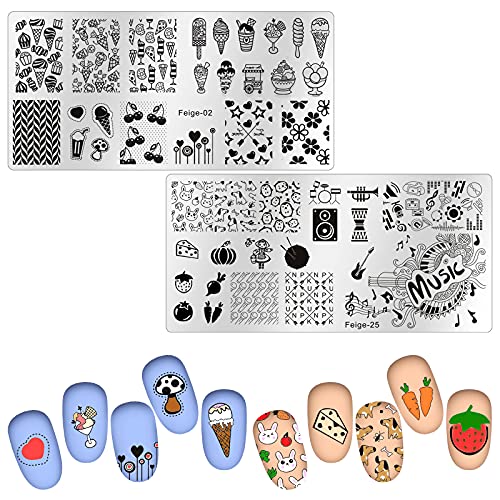 NICENEEDED 13pcs nail Stamping Stamper Kit, 5pcs Summer Nail Art markice za nokte, Nail Art Set alata