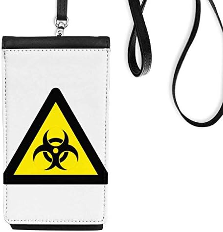 Simbol upozorenja Žuta crna infekcija Trokut Telefon novčanik torbica Viseća mobilna torbica Crni džep