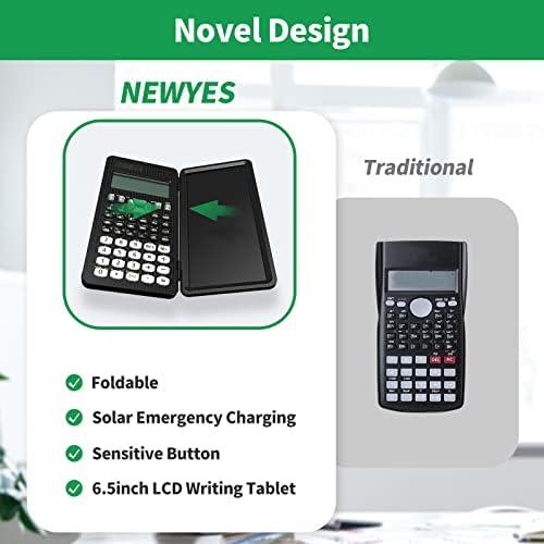 Newyes naučni kalkulatori sa tabletom za pisanje, nadograđeni 991ms solarni energetski LCD naučni kalkulator Notepad sa 349 funkcija, profesionalni sklopivi kalkulator za studente, školu i fakultet